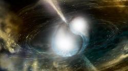 Rendering of neutron star collision