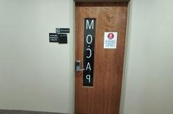 door with "mocap" written on it